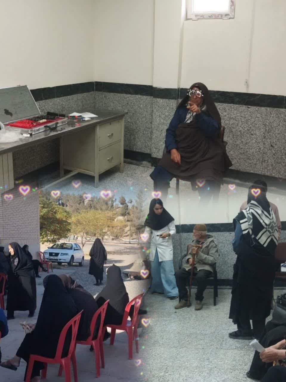 ویزیت رایگان و توزیع ۱۵۰ عینک برای مددجویان ششتمد توسط گروه جهادی
